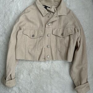 Forever 21 Beige Corduroy Jean Jacket